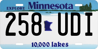 MN license plate 258UDI