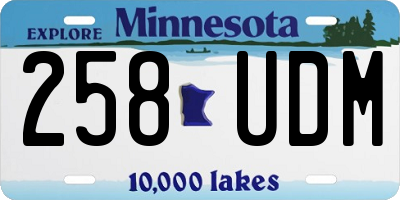 MN license plate 258UDM