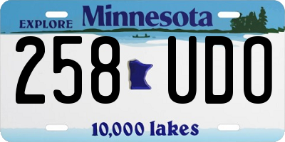 MN license plate 258UDO