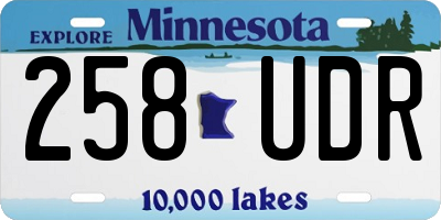 MN license plate 258UDR