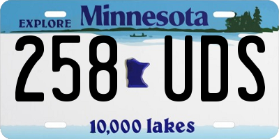 MN license plate 258UDS