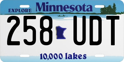 MN license plate 258UDT