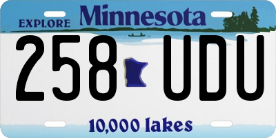 MN license plate 258UDU