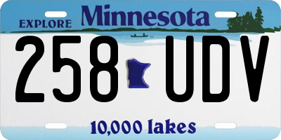 MN license plate 258UDV