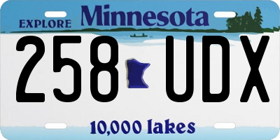 MN license plate 258UDX