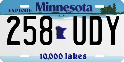 MN license plate 258UDY