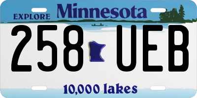 MN license plate 258UEB