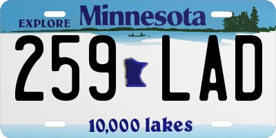 MN license plate 259LAD