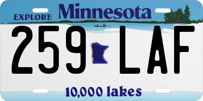 MN license plate 259LAF