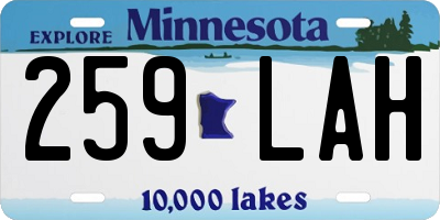 MN license plate 259LAH