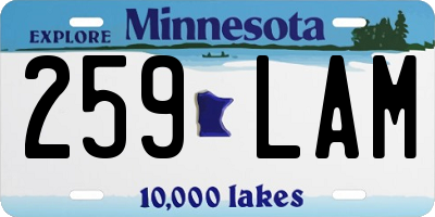 MN license plate 259LAM