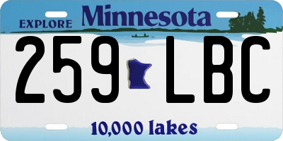 MN license plate 259LBC