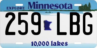 MN license plate 259LBG