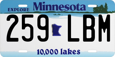 MN license plate 259LBM