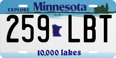 MN license plate 259LBT