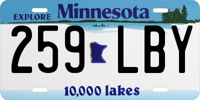 MN license plate 259LBY