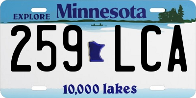 MN license plate 259LCA