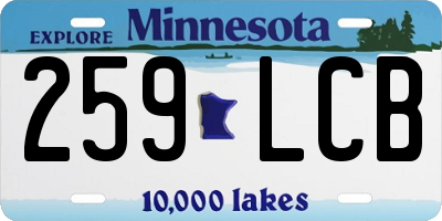 MN license plate 259LCB