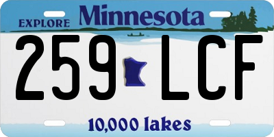 MN license plate 259LCF