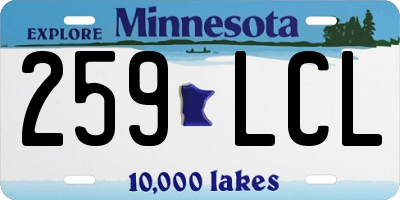 MN license plate 259LCL