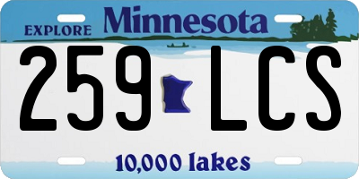 MN license plate 259LCS