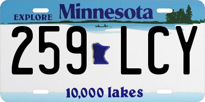 MN license plate 259LCY