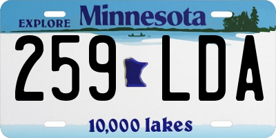 MN license plate 259LDA