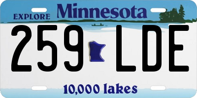 MN license plate 259LDE