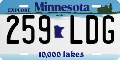 MN license plate 259LDG