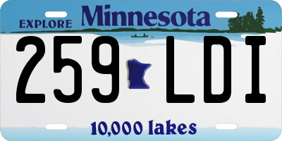 MN license plate 259LDI