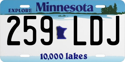MN license plate 259LDJ