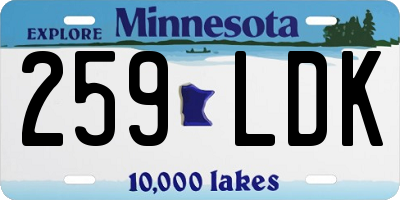 MN license plate 259LDK