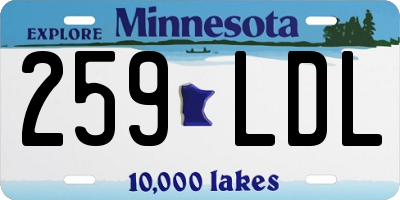 MN license plate 259LDL