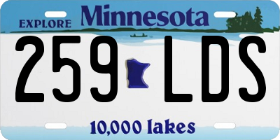 MN license plate 259LDS