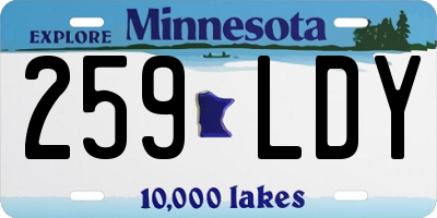 MN license plate 259LDY