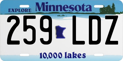 MN license plate 259LDZ