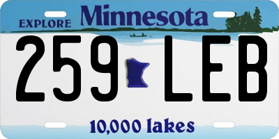 MN license plate 259LEB