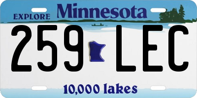 MN license plate 259LEC