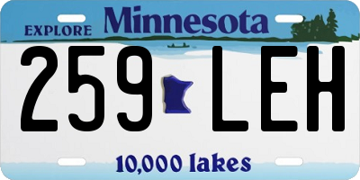 MN license plate 259LEH
