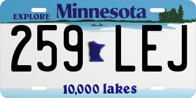 MN license plate 259LEJ