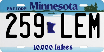 MN license plate 259LEM