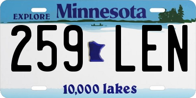 MN license plate 259LEN