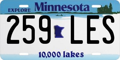 MN license plate 259LES