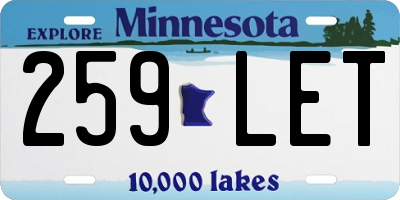 MN license plate 259LET