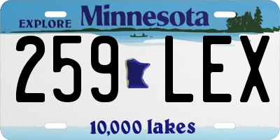 MN license plate 259LEX