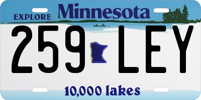 MN license plate 259LEY