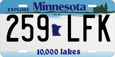 MN license plate 259LFK