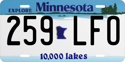 MN license plate 259LFO
