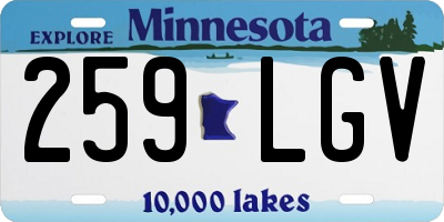 MN license plate 259LGV