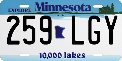 MN license plate 259LGY